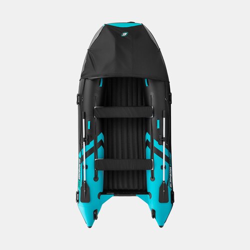 Надувная лодка GLADIATOR E380PRO черно-бирюзовый