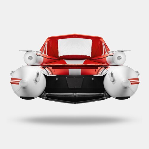 Надувная лодка GLADIATOR E380X PRO красно-белый