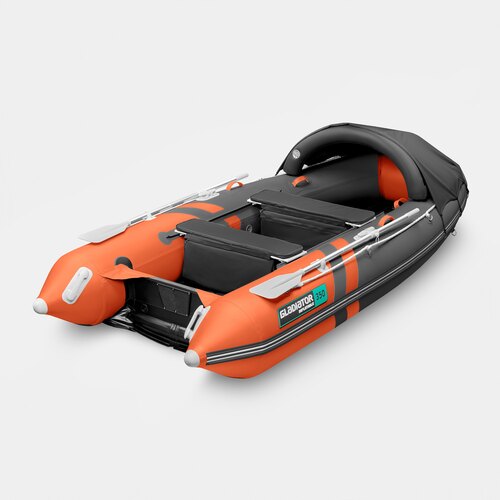 Надувная лодка GLADIATOR E350PRO оранжево-темносерый