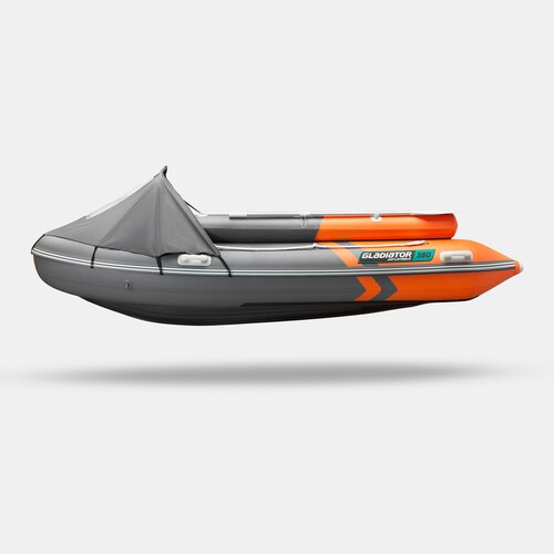 Надувная лодка GLADIATOR E380X PRO оранжево-темносерый