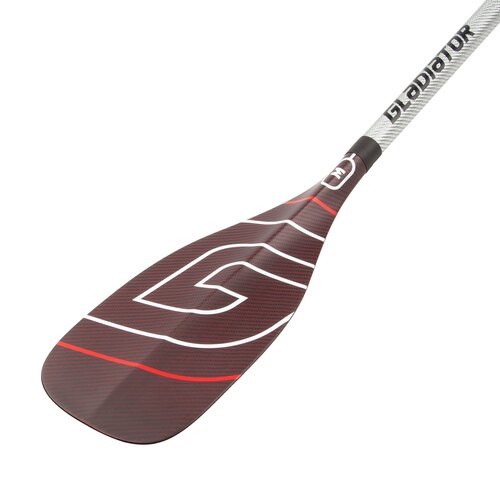 SUP весло Gladiator Race Carbon/Kevlar silver/red 3-части, лопатка M